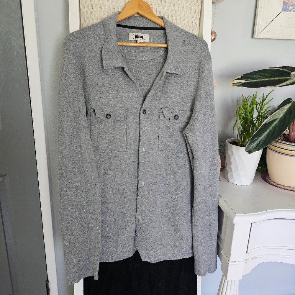 Joseph Abboud Grey Boyfriend Cardigan | Cashmere Blend Sweater Men’s Large